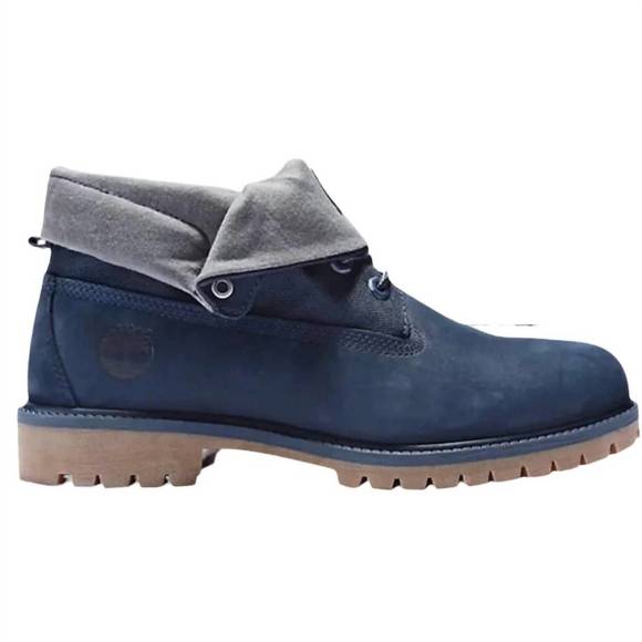NEW TIMBERLAND heritage roll top boots in navy nubuck - Picture 1 of 5
